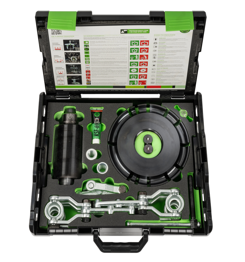 Kukko Hydraulic Wheel Hub Puller Set Up to 350 mm, 20 Ton - 10-G