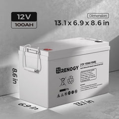 Renogy Deep Cycle AGM Battery 12V 100Ah – Single Unit – RNG-BATT-AGM12-100