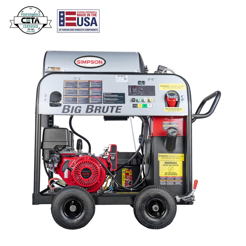 Simpson Big Brute 4000 PSI Hot Water Pressure Washer - Honda GX390 Engine BB4040232E
