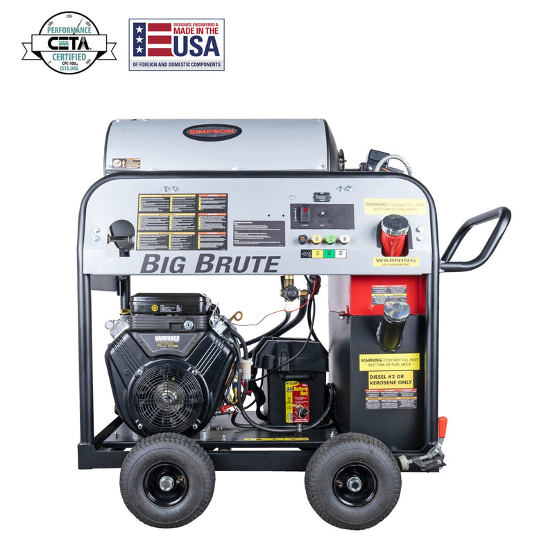 Simpson Big Brute 4000 PSI Gas Hot Water Pressure Washer - Vanguard V-Twin Engine BB4040313E