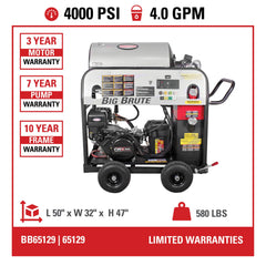 Simpson Big Brute 4000 PSI Hot Water Gas Pressure Washer - CRX420 Engine BB4040132E