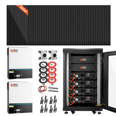 Rich Solar Complete Off-Grid Hybrid Solar Kit – 13,000W 48V with Alpha 5 LiFePO4 Battery (Options: 30, 32, 38 Panels, or No Panels)
