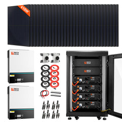 Rich Solar Complete Off-Grid Hybrid Solar Kit – 13,000W 48V with Alpha 5 LiFePO4 Battery (Options: 30, 32, 38 Panels, or No Panels)