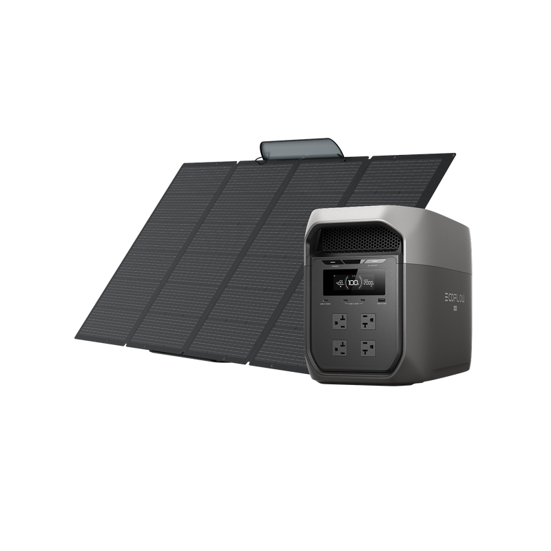 EcoFlow DELTA 3 Max Portable Power Station with 400W Solar Panel (Gray) – D3M-400W-G