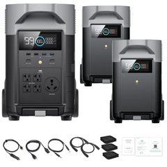 EcoFlow, DELTA Pro Solar Generator + 2 Smart Extra Batteries, 10.8kWh Expandable Backup Power System - DELTAPro-DELTAProEB-US2