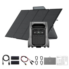 EcoFlow DELTA Pro 3 Solar Generator + 400W Folding Solar Panel – 4096Wh LiFePO₄ Battery, 4000W Output – DP3-400W