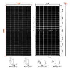 Rich Solar MEGA 550W 24V Monocrystalline Solar Panel Bundle – 8, 10 or 12 Panels