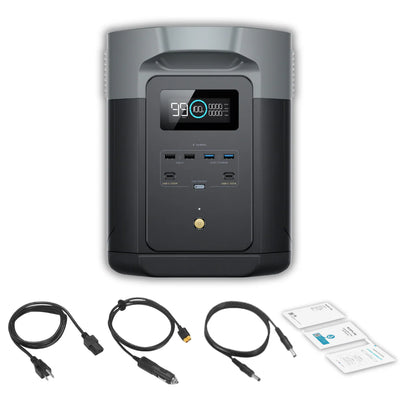 EcoFlow DELTA 2 Max Portable Power Station – LiFePO₄ Battery, 2400W Output, Expandable Backup Power – DELTA2MAX-US