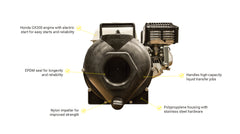 Banjo Pump 3 In. Transfer Pump with Recoil Start, Honda GX200 Engine - 300PH-6-200.BAN