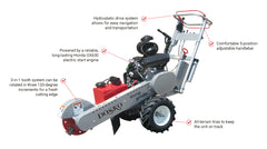 Dosko Self-Propelled Stump Grinder – Honda GX630, Electric Start, Greenteeth - 691SP-20HE