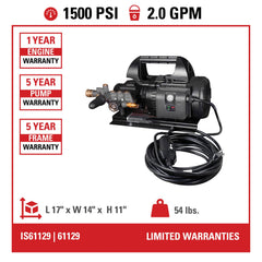 Simpson Industrial Series 1500 PSI Electric Pressure Washer IS1520012