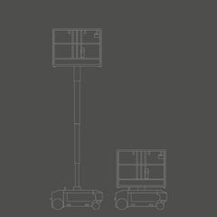 Bravi Platforms Lui 460 Vertical Mast Lift – 21.6 ft Working Height, Compact Push-Around, 245Ah Battery