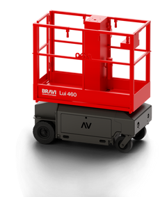 Bravi Platforms Lui 460 Vertical Mast Lift – 21.6 ft Working Height, Compact Push-Around, 245Ah Battery