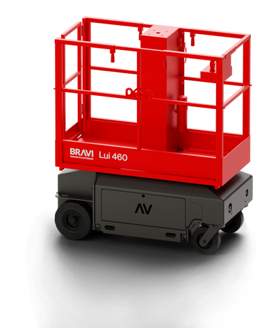 Bravi Platforms Lui 460 Vertical Mast Lift – 21.6 ft Working Height, Compact Push-Around, 245Ah Battery