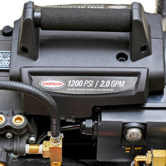 Simpson SM1200 Electric Pressure Washer & Misting Sanitizer – 1200 PSI, 2.0 GPM, 75' Hose, AAA Pump, 6 QC Nozzles, Lightweight Aluminum Frame - 61102