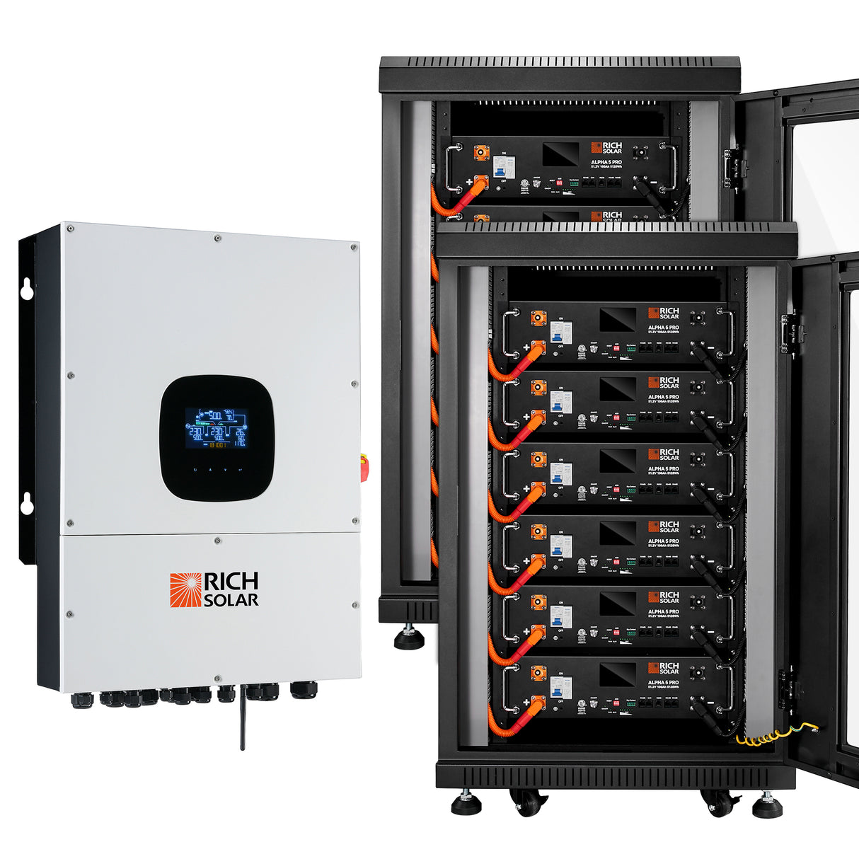 Rich Solar NOVA 12K PV Hybrid Inverter Solar Kit – 61.44 kWh Battery – SRx12-H12Kx1-NO