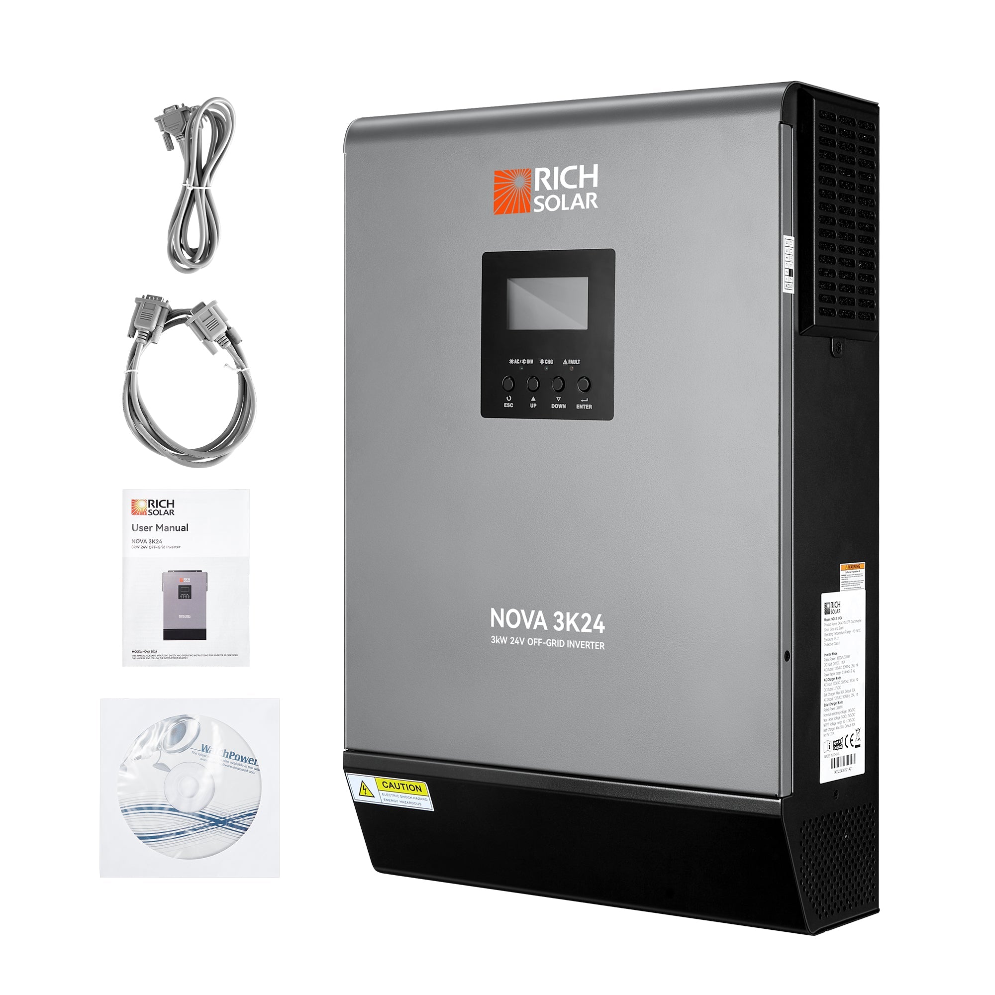 Rich Solar NOVA MAX 3K | 3000 Watt (3kW) 24 Volt Off-Grid Hybrid Solar Inverter RS-H3024