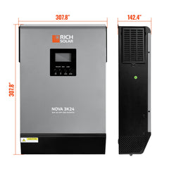 Rich Solar NOVA MAX 3K | 3000 Watt (3kW) 24 Volt Off-Grid Hybrid Solar Inverter RS-H3024