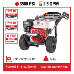 SIMPSON PowerShot 3500 PSI Gas Pressure Washer with Honda GX200 Engine - 61014