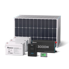 Renogy 400W Complete Solar Kit for Workshop and Shed - RKIT400BD-R40D4-LCFP3-P3