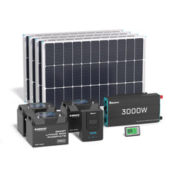 Renogy 400W Complete Solar Kit for Workshop and Shed - RKIT400BD-R40D4-LCFP3-P3