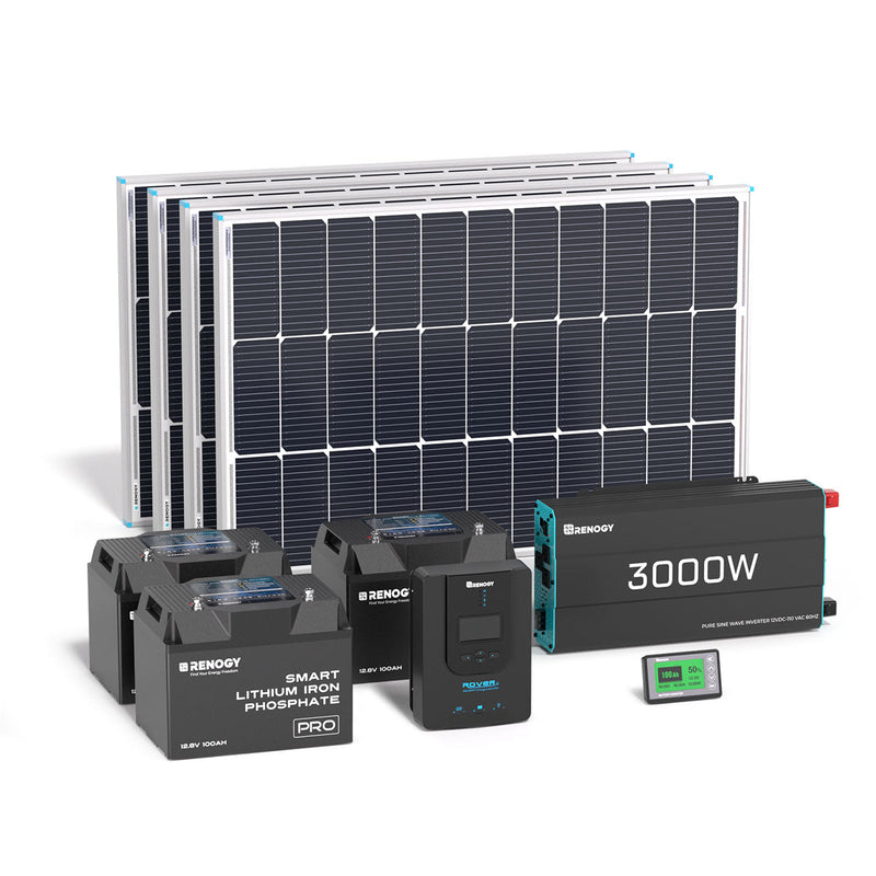 Renogy 400W Complete Solar Kit for Workshop and Shed - RKIT400BD-R40D4-LCFP3-P3