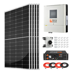 Rich Solar 1250W 48V Off-Grid Solar Kit with 120VAC Output - RS-CBK1250