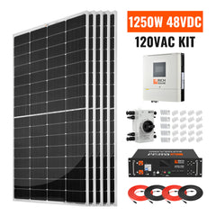 Rich Solar 1250W 48V Off-Grid Solar Kit with 120VAC Output - RS-CBK1250