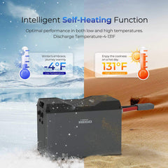 Renogy REGO 12 V 400 Ah LiFePO₄ Battery 2-Pack (Cold-Weather, Self-Heating) – RBT12400LFPL-SHBTx2