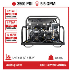 Simpson Super Brute 3500 PSI Hot Water Pressure Washer - Vanguard V-Twin Engine SB3555331E
