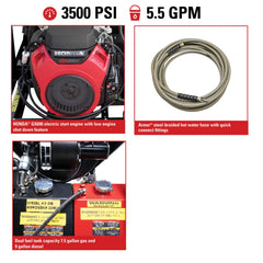 Simpson Super Brute 3500 PSI Gas Pressure Washer - Honda GX690 Engine SB3555231E