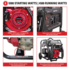 Simpson 5500W Gas Generator SCGH5500 with Honda GX270 Engine – Industrial Portable Power - 70053