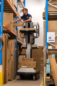 Bravi Platforms Sprint Order Picker, Driveable, 1 Man, 11-Ft. Platform Height, 45 Ah x4 Batteries - GPE211006