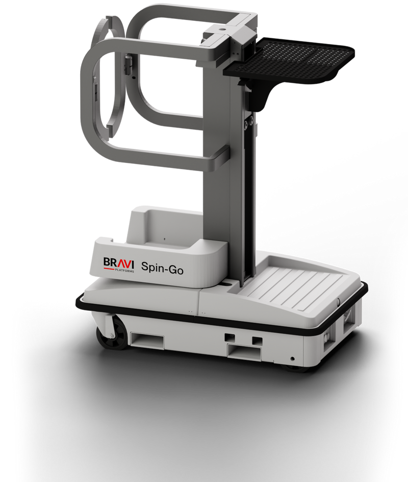 Bravi Platforms Spin-Go Stock Picker – 7 ft Platform Height, Push-Around Vertical Lift, 85Ah Battery