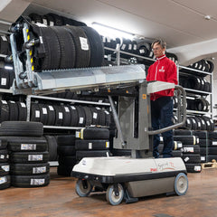 Bravi Platforms Sprint Tyre Lifter – 17.6 ft Working Height, Zero-Turn, 245Ah Battery