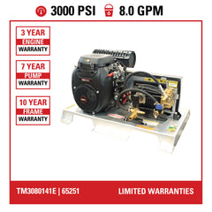 Simpson Truck Mount Industrial Series TM3080141E, 3000 PSI  Pressure Washer - CRX680 Engine - 65251