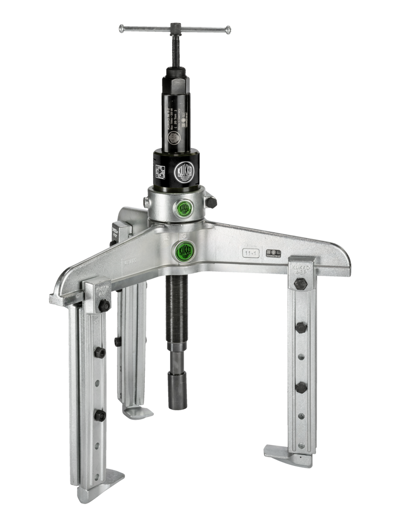 Kukko 3‑Jaw Universal Puller, Adjustable Reach 300–450 mm & Hydraulic, 650 mm Spread – 11‑2‑BV