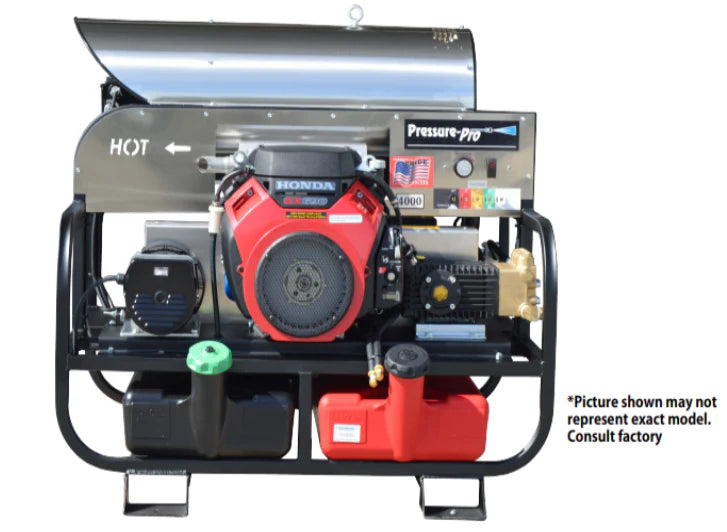Pressure-Pro 8115PRO-30HG Hot Water Pressure Washer Skid 3000 PSI 8.0 GPM Honda GX690 Belt Drive Generator - 8115PRO-30HG