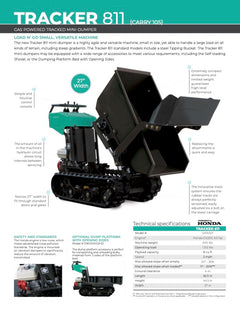 IMER Tracker 811 Gas Tracked Mini Dumper with Tipping Bucket & Self-Loading Shovel – 5105001
